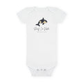 Orca 'Surf La Vida' Baby Onesie — Cute Whale Graphic Infant Bodysuit