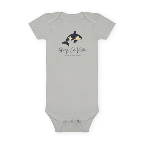Orca 'Surf La Vida' Baby Onesie — Cute Whale Graphic Infant Bodysuit